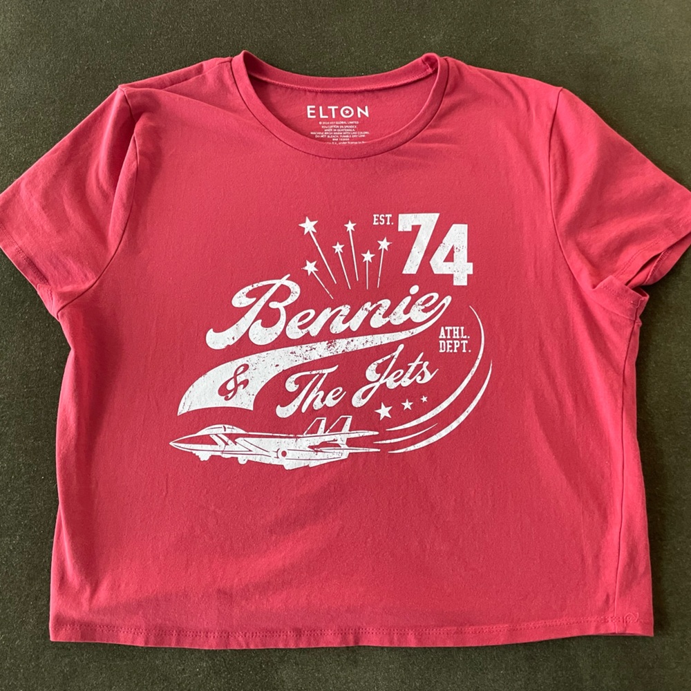 Elton John Bennie & The Jets Cropped Tee 1X JUNIORS - Picture 10 of 10
